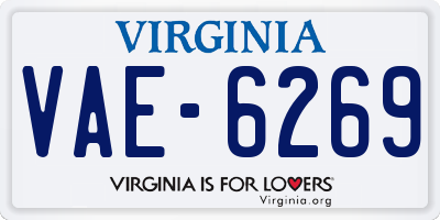 VA license plate VAE6269