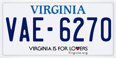 VA license plate VAE6270