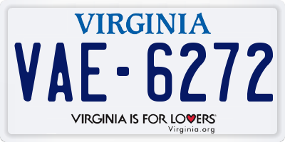 VA license plate VAE6272