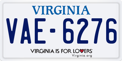 VA license plate VAE6276