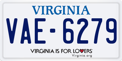 VA license plate VAE6279