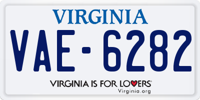 VA license plate VAE6282