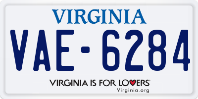 VA license plate VAE6284