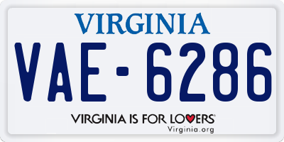 VA license plate VAE6286