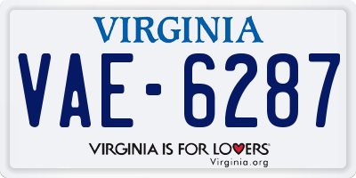 VA license plate VAE6287