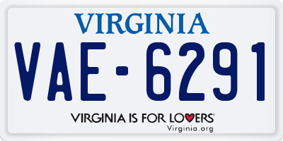 VA license plate VAE6291