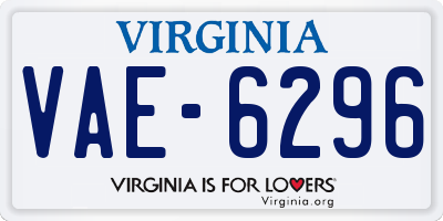 VA license plate VAE6296