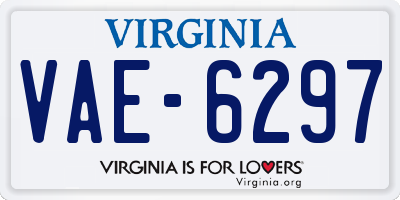 VA license plate VAE6297
