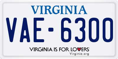 VA license plate VAE6300