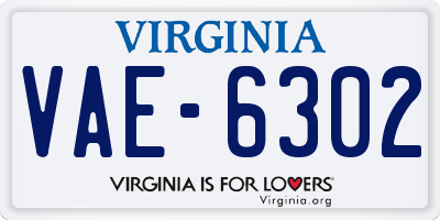 VA license plate VAE6302