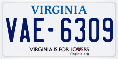 VA license plate VAE6309