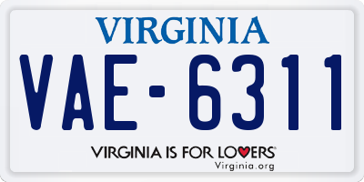 VA license plate VAE6311