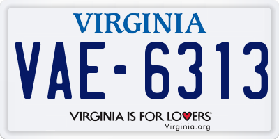 VA license plate VAE6313