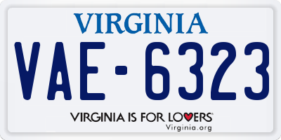 VA license plate VAE6323