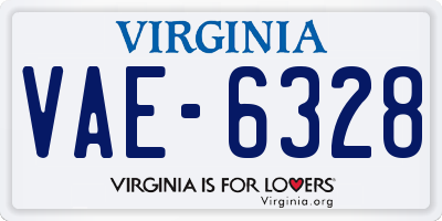 VA license plate VAE6328