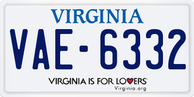 VA license plate VAE6332