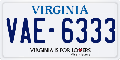 VA license plate VAE6333