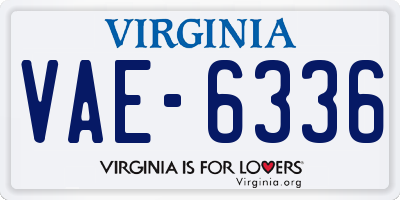 VA license plate VAE6336