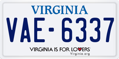 VA license plate VAE6337