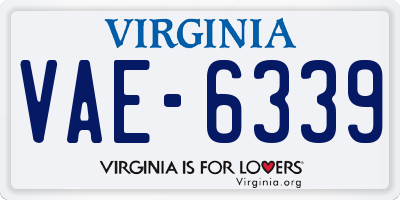 VA license plate VAE6339