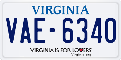 VA license plate VAE6340