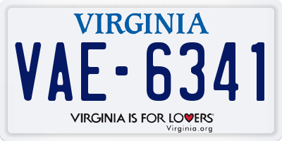 VA license plate VAE6341