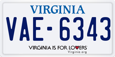 VA license plate VAE6343