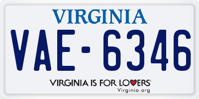 VA license plate VAE6346