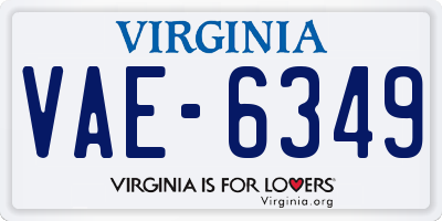 VA license plate VAE6349