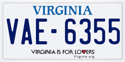 VA license plate VAE6355