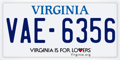 VA license plate VAE6356