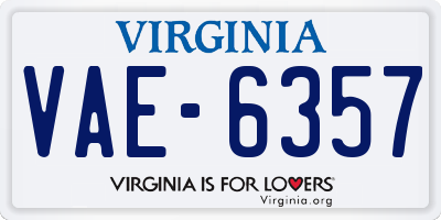 VA license plate VAE6357