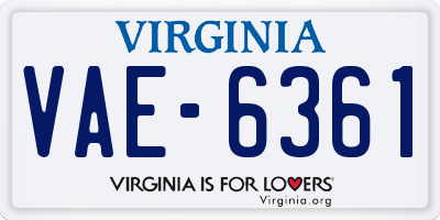 VA license plate VAE6361