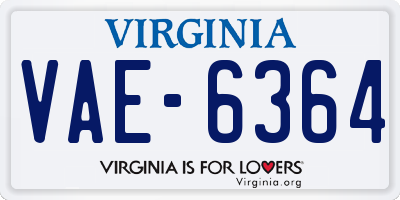 VA license plate VAE6364