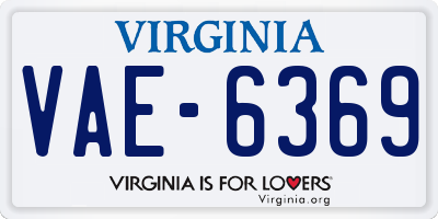 VA license plate VAE6369