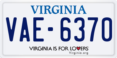 VA license plate VAE6370