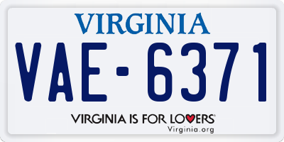 VA license plate VAE6371