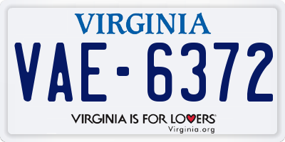 VA license plate VAE6372