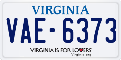 VA license plate VAE6373