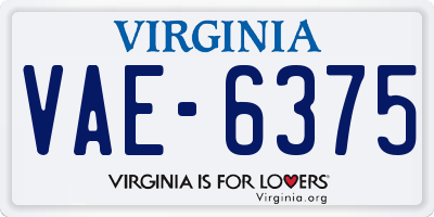VA license plate VAE6375