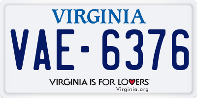 VA license plate VAE6376
