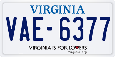 VA license plate VAE6377