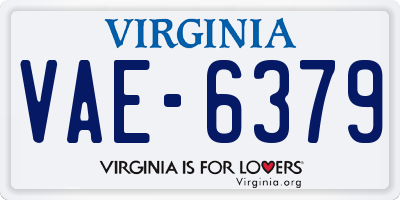 VA license plate VAE6379