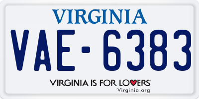 VA license plate VAE6383