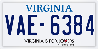 VA license plate VAE6384