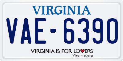 VA license plate VAE6390