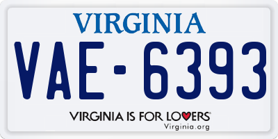 VA license plate VAE6393