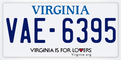 VA license plate VAE6395