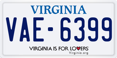 VA license plate VAE6399