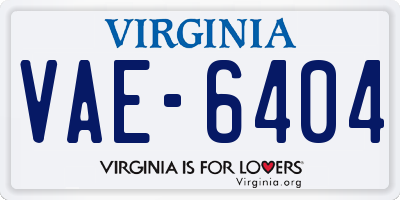VA license plate VAE6404